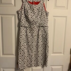 Robbie Bee Black and White Geometric Midi Dress